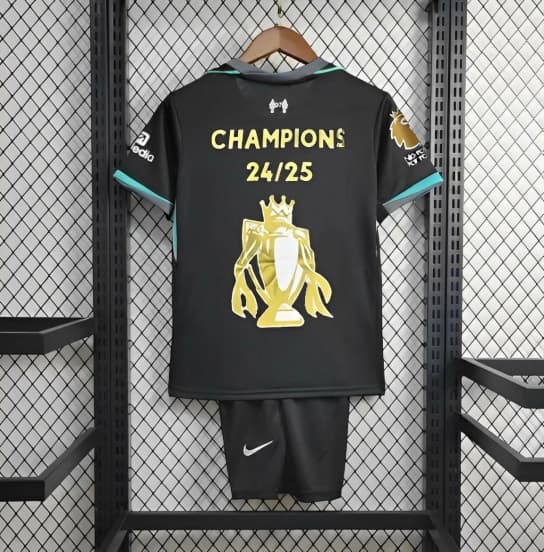 24/25 Kids Liverpool Away Black Jersey With Champion Printing — Liverpool Football Club