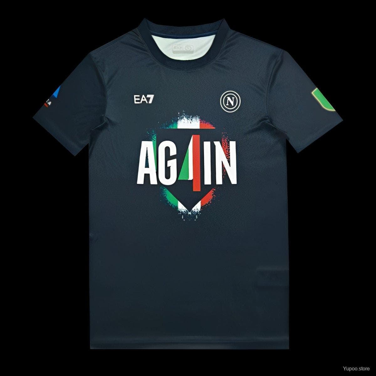 25/26 Napoli EA7 Champion Black T-Shirt — imagen 2