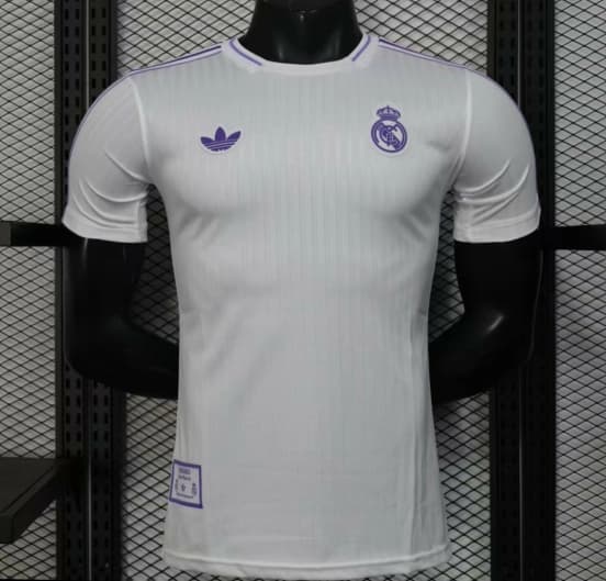 Player Version 25/26 Real Madrid White with Purple Trim Jersey — jersey