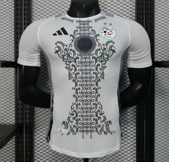 Player Version 2025 Algeria White with Traditional Pattern Jersey — Selección de fútbol de Argelia