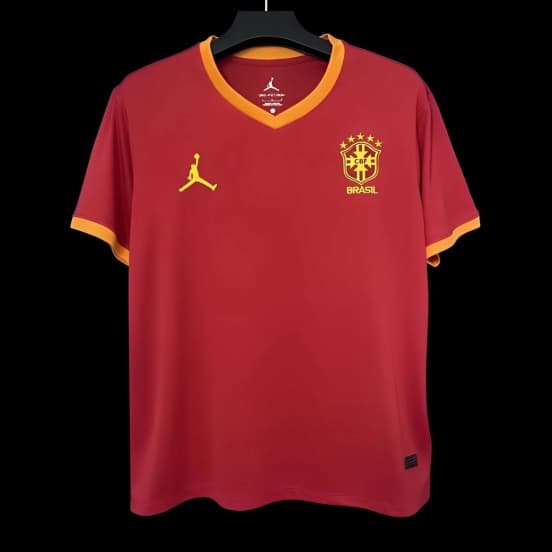 2025 Brazil Jordan Red Pre-Match Jersey — Selección de fútbol de Brasil