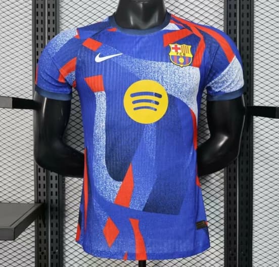 Player Version 25/26 FC Barcelona Blue with Abstract Geometric Pattern Jersey — jersey