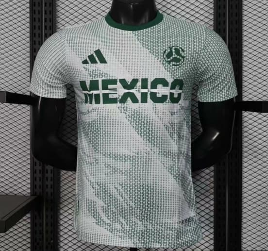 2025 Player Version  Mexico Away White with Halftone Dot Pattern World Cup Commemorative Jersey — Selección de fútbol de México
