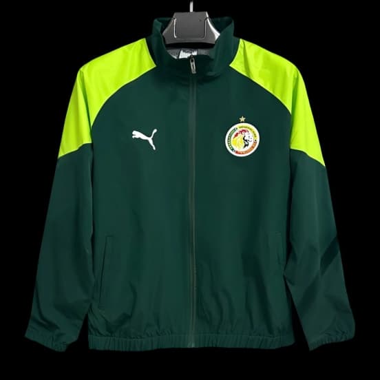 2026 Senegal Green Full Zipper Windbreaker — Selección de fútbol de Senegal