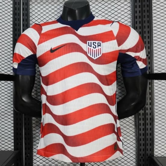 Player Version 2026 USA Home Red & White Stripe  Jersey — Selección de fútbol de los Estados Unidos
