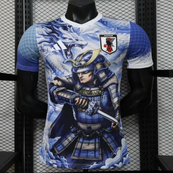 Player Version 2026 Japan Adidas Special Edition "Samurai Blue Dragon" Full Sublimation White Jersey — jersey