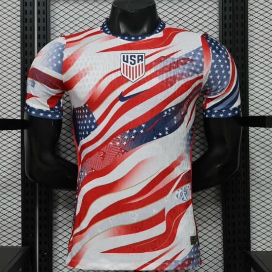 Player Version 2026 USA  Home White/Red/Blue American Flag Print Special Edition Jersey — Selección de fútbol de los Estados Unidos