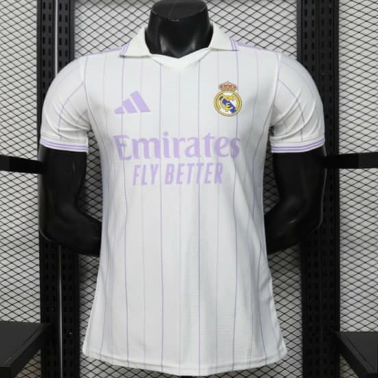 Player Version 26/27 Real Madrid Home White with Purple Pinstripe Jersey — jersey