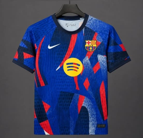 25/26 Barcelona Special Edition Pre-Match Abstract Brushstroke Design Jersey — jersey