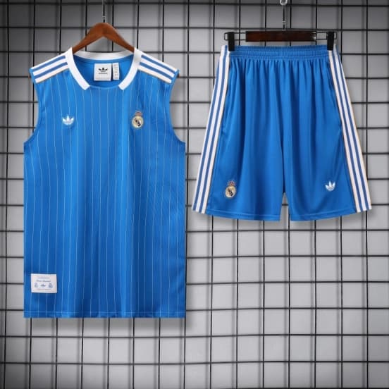 25/26 Real Madrid Adidas Original Blue Vest Jersey+Shorts — jersey