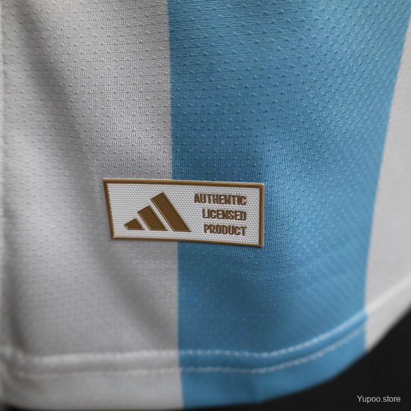 Player Version 2027 Argentina Home White & Light Blue Stripes with FIFA World Cup Champion Badge Jersey — imagen 5