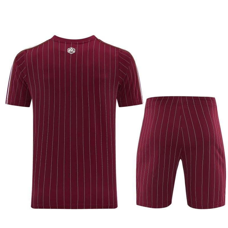 26/27  Arsenal  Maroon Pinstripe Short Sleeve+Soccer Shorts — imagen 9