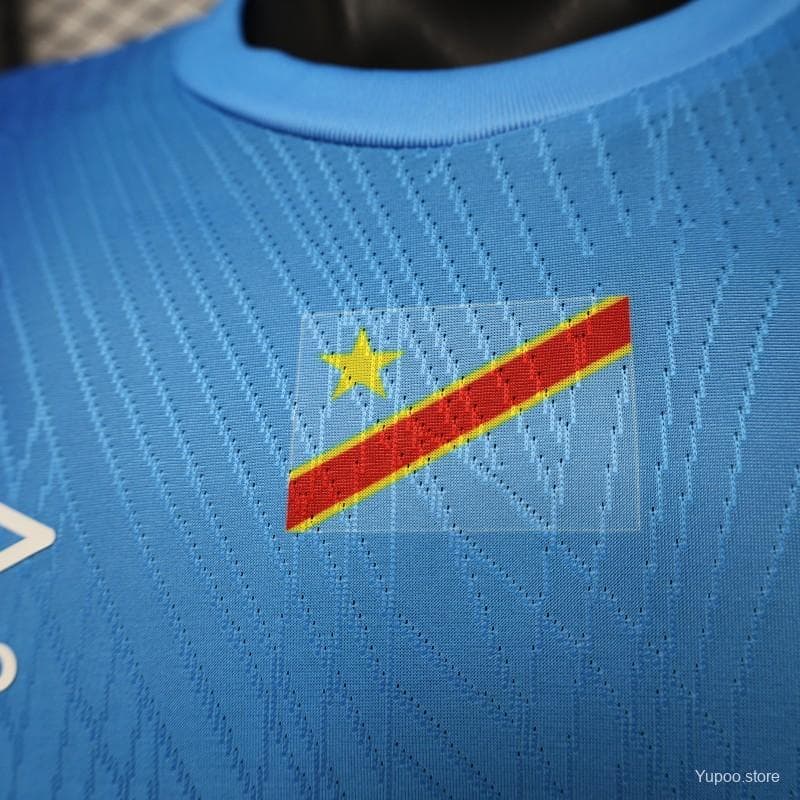 Player Version 26/27 DR Congo  Sky Blue & Red  Home Jersey — imagen 7