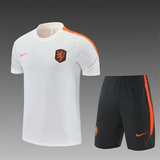 26/27  Netherlands Home White Short Sleeve + Soccer Shorts — Selección de fútbol de los Países Bajos