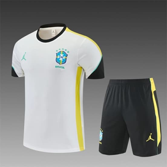 26/27 Brazil Away White Short Sleeve + Soccer Shorts — jersey