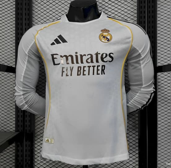 2025/26 Player Version Real Madrid Home Long Sleeves Jersey — Real Madrid Club de Fútbol