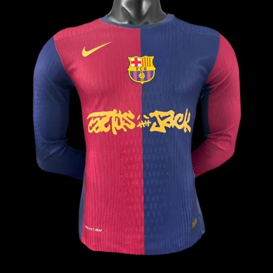 Player Version 24/25 Barcelona x Travis Scott Home Long Sleeve Jersey — jersey