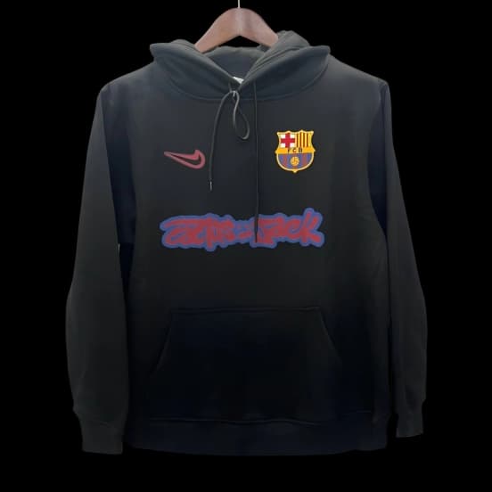 25/26 Barcelona Travis Scott Black Hoodie — jersey