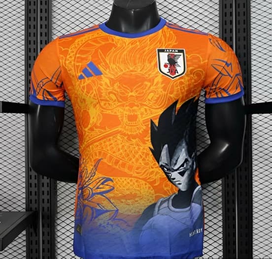Player Version 2025 Japan Orange with Dragon Ball Z Vegeta Character Jersey — jersey