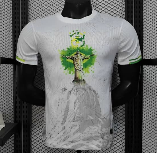 Player Version 2025 Brazil White with Christ the Redeemer Watercolor Jersey — Selección de fútbol de Brasil