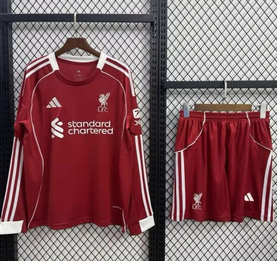 25/26 Kids Liverpool Home Long Sleeve Jersey — Liverpool Football Club