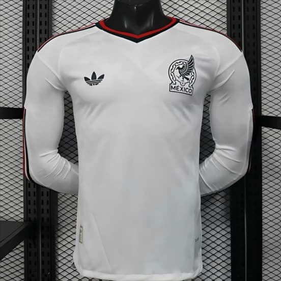 Player Version 2026 Mexico Away White Long Sleeve Jersey — jersey