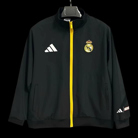 25/26 Real Madrid Marvel Black Full Zipper Windbreaker — jersey