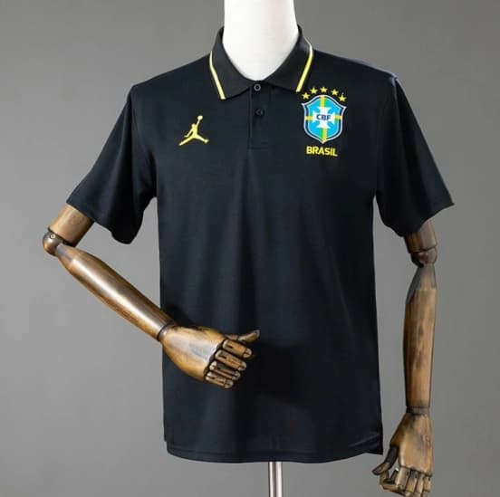 2026 Brazil Polo Black Jersey — jersey