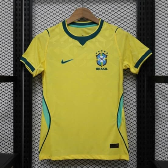 Player Version Women 2026  Brazil Yellow with Green Home Jersey — jersey