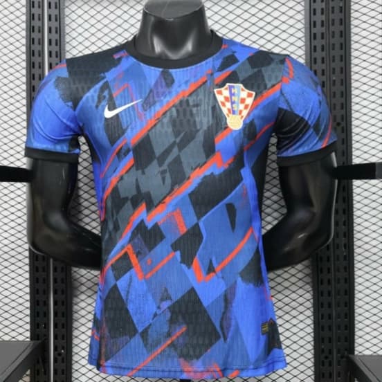 Player Version 2026 Croatia Third Special Edition Blue with Abstract Geometric Brushstroke Pattern Jersey — Selección de fútbol de Croacia
