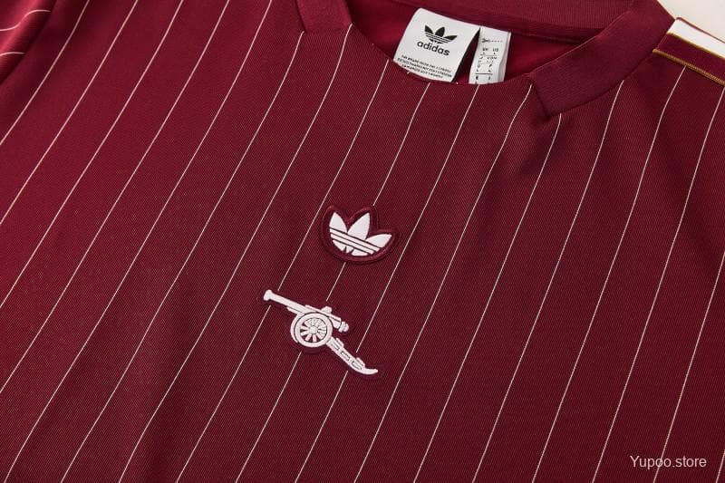 26/27  Arsenal  Maroon Pinstripe Short Sleeve+Soccer Shorts — imagen 20