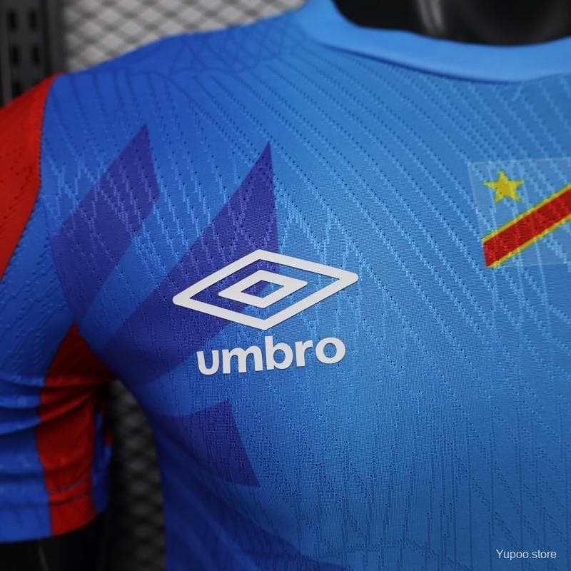 Player Version 26/27 DR Congo  Sky Blue & Red  Home Jersey — imagen 6