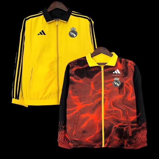 24/25 Real Madrid Yellow/Red Reversible Windbreaker — Real Madrid Club de Fútbol