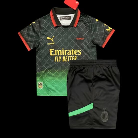 25/26 Kids AC Milan x OFFWHITE Black Forth Special Jersey — Associazione Calcio Milan
