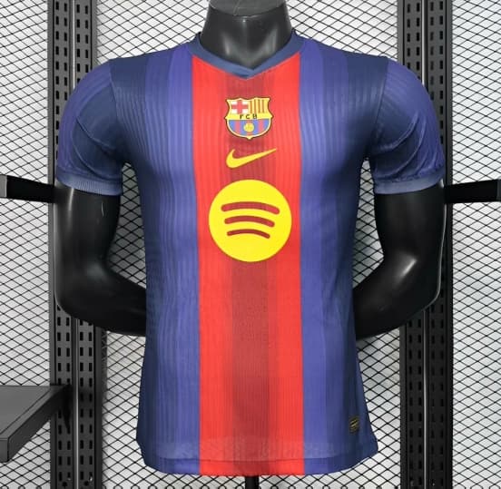 Player Version 25/26 Barcelona Blue and Red Striped with Spotify Sponsor Jersey — jersey