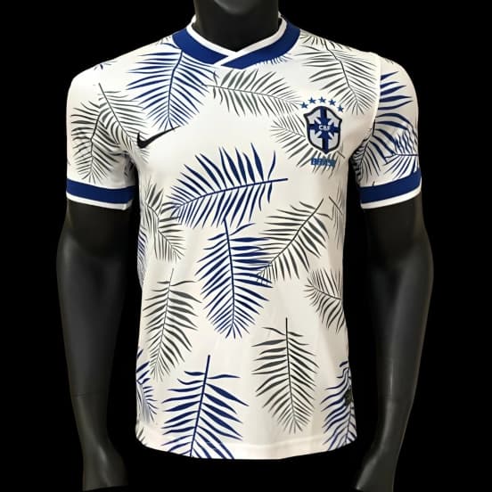 Player Version 2025 Brazil White with Palm Leaf Pattern Jersey — Selección de fútbol de Brasil