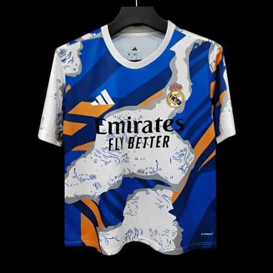25/26 Real Madrid Blue with Abstract Pattern Jersey — jersey