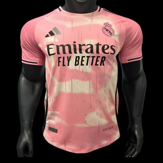 Player Version 25/26 Real Madrid Pink with Abstract Camouflage Pattern Jersey — jersey