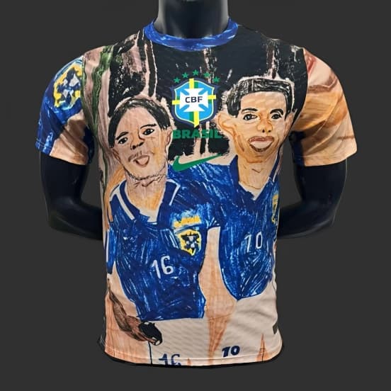 Player Version 2026 Brazil Blue with Marta & Mia Hamm Portrait Jersey — jersey