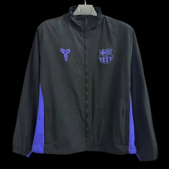 25/26 Barcelona Black/Blue Kobe Full Zipper Windbreaker — jersey