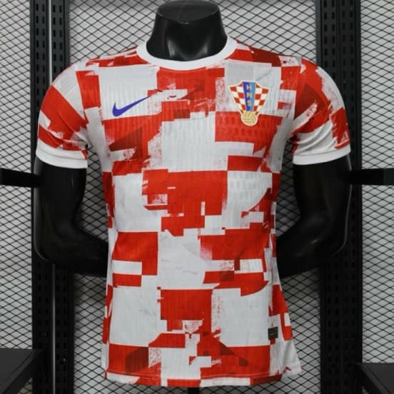 Player Version 2026 Croatia Home Red White with Checkerboard Pattern Jersey — Selección de fútbol de Croacia