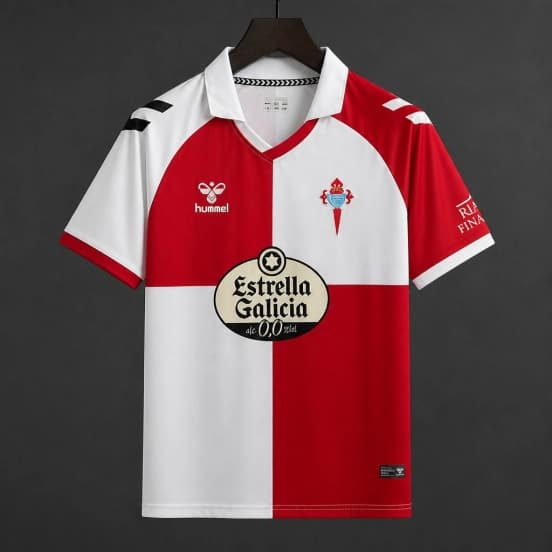 25/26 Celta de Vigo 100th Anniversary Vintage Remake Red/White Jersey — Real Club Celta de Vigo