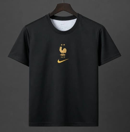 2026 France World Cup Premium Goalkeeper T-Shirt- Black/Orange — Selección de fútbol de Francia