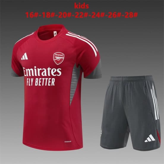 25/26 Kids Arsenal Red Short Sleeve Jersey+Shorts — jersey