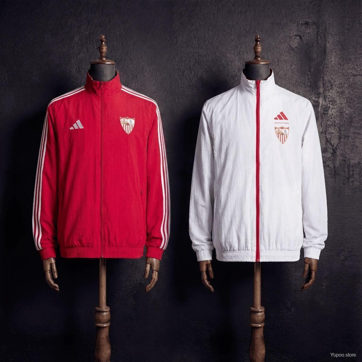 2026 Sevilla FC Red And White Reversible Full Zipper Jacket — imagen 2