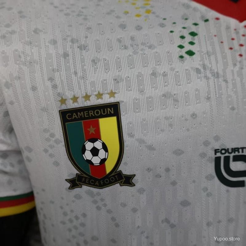 2026 Player Version Cameroon Home White with Red, Dot Pattern Jersey — imagen 7