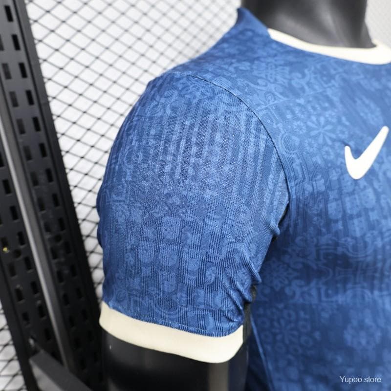 Player Version 2027 Portugal Away Blue with Jacquard Pattern Jersey — imagen 6