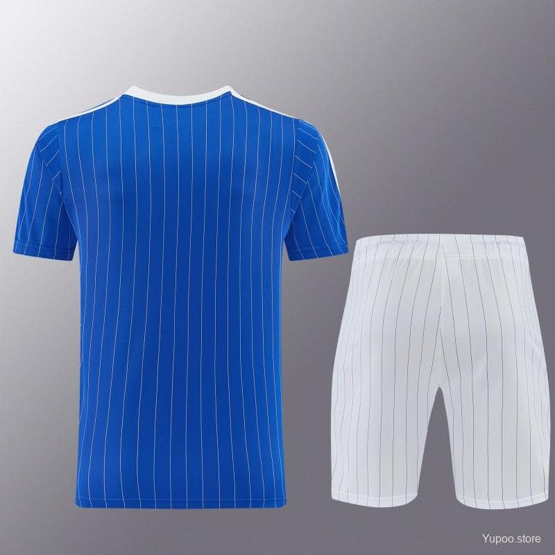 26/27 Chelsea FC  Blue  Stripes Short Sleeve+ White Soccer Shorts — imagen 20