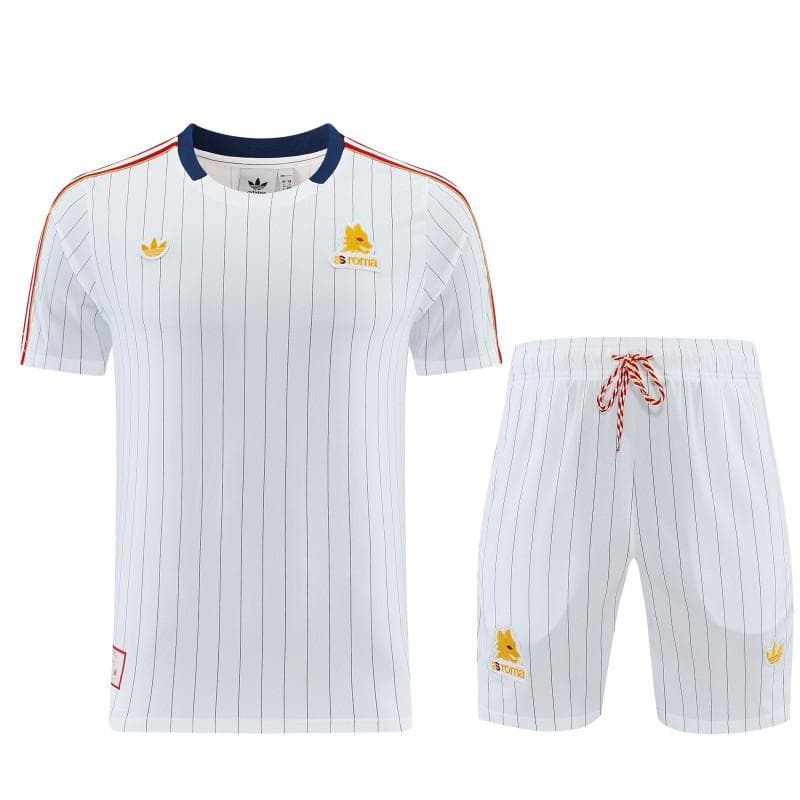 26/27 AS Roma White Short Sleeve+Soccer Shorts — imagen 23