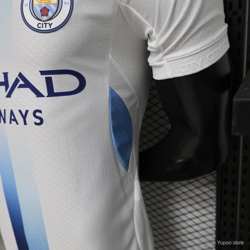 Player Version 26/27 Manchester City White with Blue Stripe Away Jersey — imagen 7